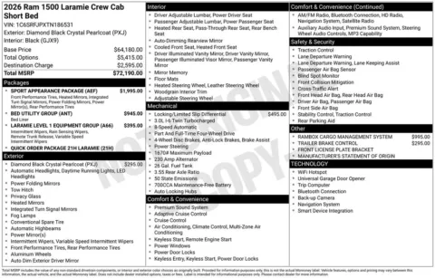 Photos of 2026 Ram 1500 Laramie for sale in Abrams, WI at Gregg Young Abrams Chrysler Dodge Jeep Ram