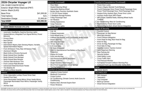 Photos of 2026 Chrysler Voyager LX for sale in Abrams, WI at Gregg Young Abrams Chrysler Dodge Jeep Ram