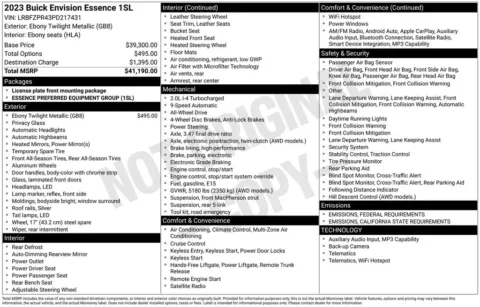 Photos of 2023 Buick Envision Essence for sale in Abrams, WI at Gregg Young Abrams Chrysler Dodge Jeep Ram