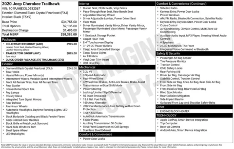 Photos of 2020 Jeep Cherokee Trailhawk for sale in Abrams, WI at Gregg Young Abrams Chrysler Dodge Jeep Ram