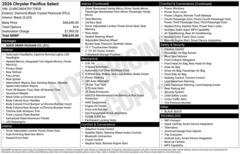 Photos of 2026 Chrysler Pacifica Select for sale in Abrams, WI at Gregg Young Abrams Chrysler Dodge Jeep Ram