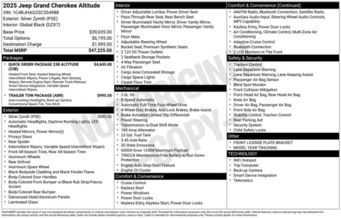 Photos of 2025 Jeep Grand Cherokee Altitude X for sale in Abrams, WI at Gregg Young Abrams Chrysler Dodge Jeep Ram