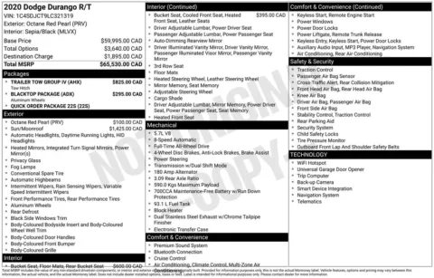 Photos of 2020 Dodge Durango R/T for sale in Abrams, WI at Gregg Young Abrams Chrysler Dodge Jeep Ram