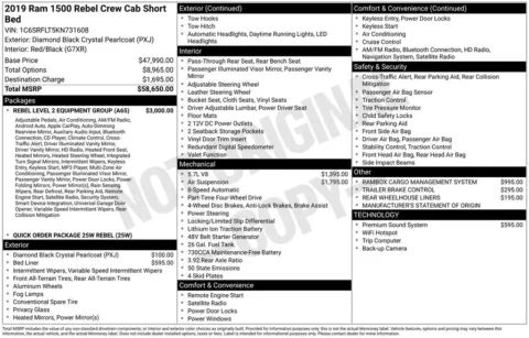 Photos of 2019 Ram 1500 Rebel for sale in Abrams, WI at Gregg Young Abrams Chrysler Dodge Jeep Ram