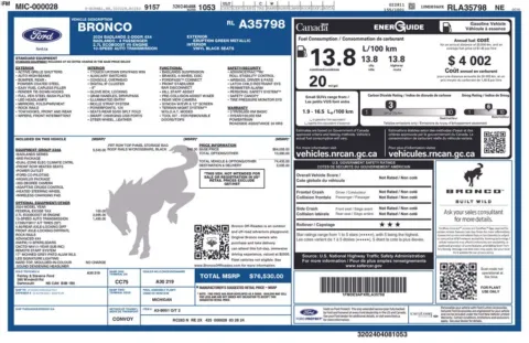 Photos of 2024 Ford Bronco Badlands for sale in Abrams, WI at Gregg Young Abrams Chrysler Dodge Jeep Ram