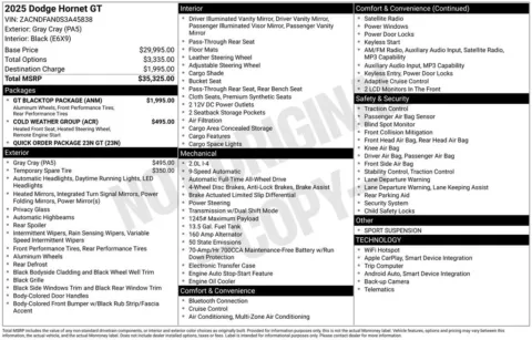 Photos of 2025 Dodge Hornet GT for sale in Abrams, WI at Gregg Young Abrams Chrysler Dodge Jeep Ram