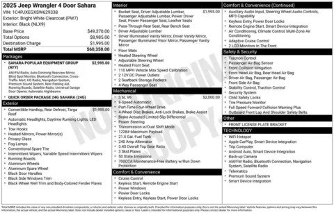 Photos of 2025 Jeep Wrangler Sahara for sale in Abrams, WI at Gregg Young Abrams Chrysler Dodge Jeep Ram