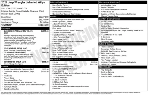 Photos of 2021 Jeep Wrangler Unlimited Willys for sale in Abrams, WI at Gregg Young Abrams Chrysler Dodge Jeep Ram