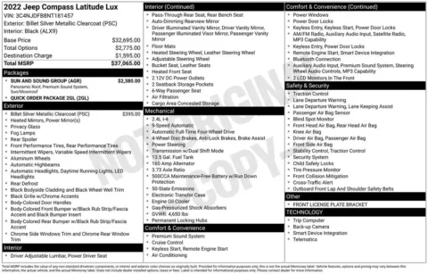 Photos of 2022 Jeep Compass Latitude Lux for sale in Abrams, WI at Gregg Young Abrams Chrysler Dodge Jeep Ram