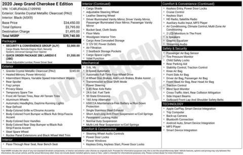 Photos of 2020 Jeep Grand Cherokee Laredo E for sale in Abrams, WI at Gregg Young Abrams Chrysler Dodge Jeep Ram