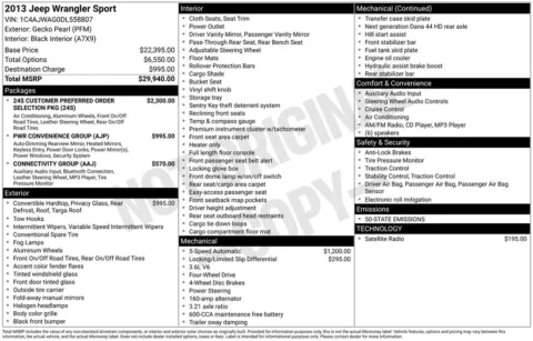 Photos of 2013 Jeep Wrangler Sport for sale in Abrams, WI at Gregg Young Abrams Chrysler Dodge Jeep Ram