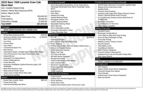 Photos of 2022 Ram 1500 Laramie for sale in Abrams, WI at Gregg Young Abrams Chrysler Dodge Jeep Ram