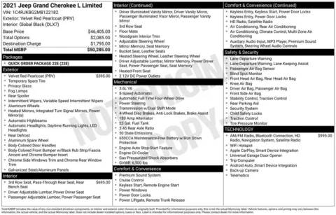 Photos of 2021 Jeep Grand Cherokee L Limited for sale in Abrams, WI at Gregg Young Abrams Chrysler Dodge Jeep Ram