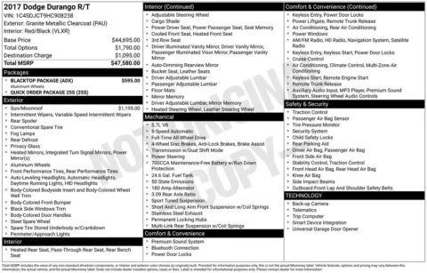 Photos of 2017 Dodge Durango R/T for sale in Abrams, WI at Gregg Young Abrams Chrysler Dodge Jeep Ram