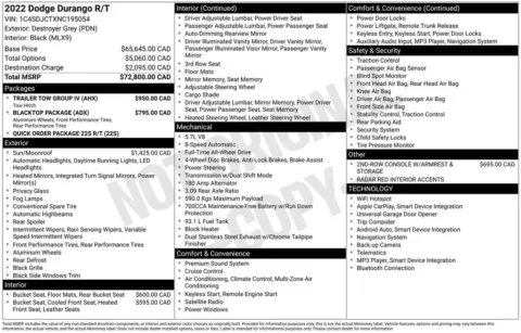 Photos of 2022 Dodge Durango R/T for sale in Abrams, WI at Gregg Young Abrams Chrysler Dodge Jeep Ram