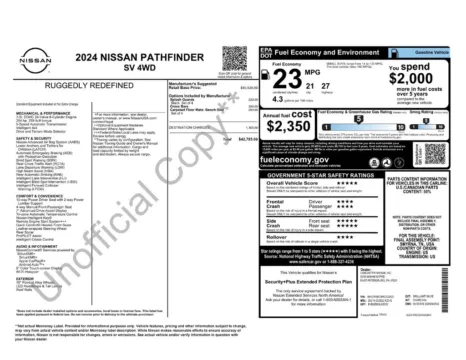 Photos of 2024 Nissan Pathfinder SV for sale in Abrams, WI at Gregg Young Abrams Chrysler Dodge Jeep Ram