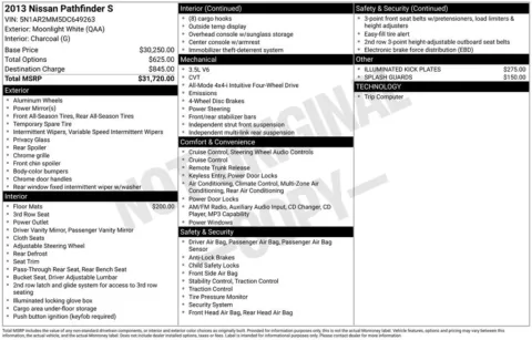 Photos of 2013 Nissan Pathfinder S for sale in Newton, IA at Gregg Young Cadillac of Newton