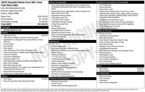 Photos of 2022 Hyundai Santa Cruz SEL for sale in Newton, IA at Gregg Young Cadillac of Newton