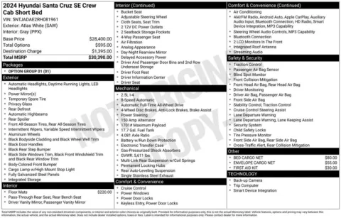 Photos of 2024 Hyundai Santa Cruz SE for sale in Newton, IA at Gregg Young Cadillac of Newton