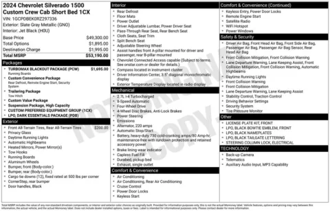 Photos of 2024 Chevrolet Silverado 1500 Custom for sale in Newton, IA at Gregg Young Cadillac of Newton