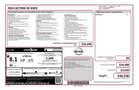 Photos of 2024 Nissan Altima 2.5 SR for sale in Newton, IA at Gregg Young Cadillac of Newton