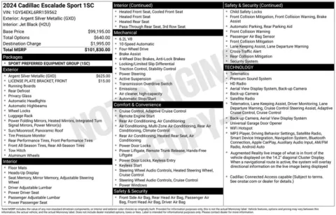 Photos of 2024 Cadillac Escalade Sport for sale in Newton, IA at Gregg Young Cadillac of Newton
