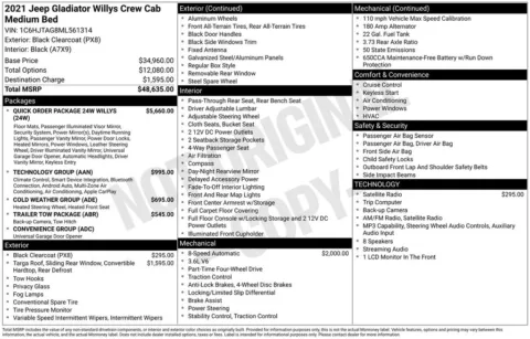 Photos of 2021 Jeep Gladiator Willys for sale in Newton, IA at Gregg Young Cadillac of Newton