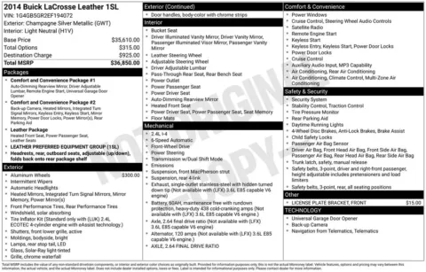 Photos of 2014 Buick LaCrosse Leather Group for sale in Marshalltown, IA at Gregg Young Chevrolet Marshalltown