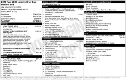 Photos of 2026 Ram 2500 Laramie for sale in Plattsmouth, NE at Gregg Young of Plattsmouth