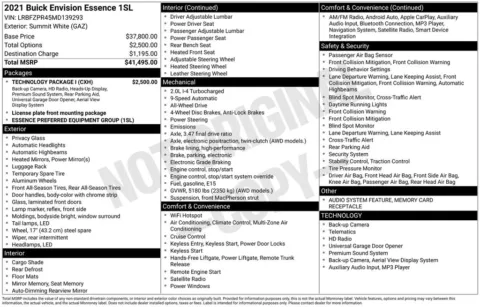 Photos of 2021 Buick Envision Essence for sale in Atlantic, IA at Gregg Young Chrysler Dodge Jeep Ram of Atlantic