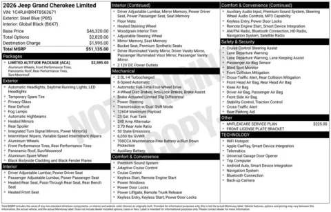 Photos of 2026 Jeep Grand Cherokee Limited for sale in Atlantic, IA at Gregg Young Chrysler Dodge Jeep Ram of Atlantic