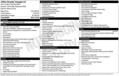 Photos of 2026 Chrysler Voyager LX for sale in Atlantic, IA at Gregg Young Chrysler Dodge Jeep Ram of Atlantic