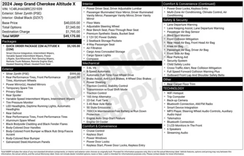Photos of 2024 Jeep Grand Cherokee Altitude X for sale in Atlantic, IA at Gregg Young Chrysler Dodge Jeep Ram of Atlantic