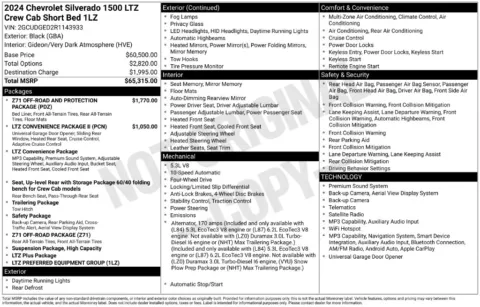 Photos of 2024 Chevrolet Silverado 1500 LTZ for sale in Atlantic, IA at Gregg Young Chrysler Dodge Jeep Ram of Atlantic
