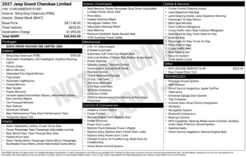 Photos of 2027 Jeep Grand Cherokee Limited for sale in Atlantic, IA at Gregg Young Chrysler Dodge Jeep Ram of Atlantic