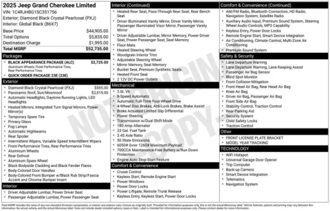 Photos of 2025 Jeep Grand Cherokee Limited for sale in Atlantic, IA at Gregg Young of Atlantic