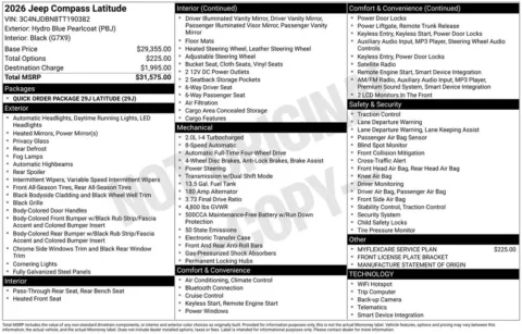 Photos of 2026 Jeep Compass Latitude for sale in Atlantic, IA at Gregg Young of Atlantic