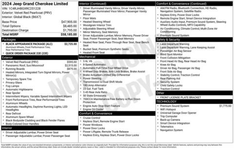 Photos of 2024 Jeep Grand Cherokee Limited for sale in Hortonville, WI at Gregg Young Hortonville Ford