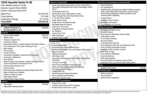 Photos of 2020 Hyundai Santa Fe SE for sale in Hortonville, WI at Gregg Young Hortonville Ford