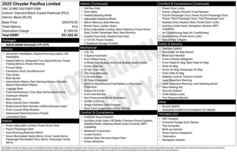 Photos of 2025 Chrysler Pacifica Limited for sale in Hortonville, WI at Gregg Young Hortonville Ford
