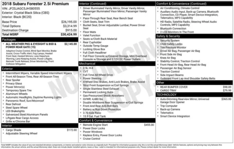 Photos of 2018 Subaru Forester 2.5i Premium for sale in Hortonville, WI at Gregg Young Hortonville Ford