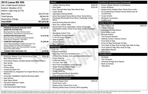 Photos of 2015 Lexus RX 350 for sale in Hortonville, WI at Gregg Young Hortonville Ford