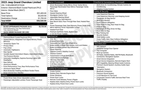 Photos of 2023 Jeep Grand Cherokee Limited for sale in Hortonville, WI at Gregg Young Hortonville Ford