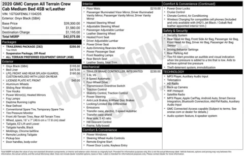 Photos of 2020 GMC Canyon All Terrain for sale in Hortonville, WI at Gregg Young Hortonville Ford