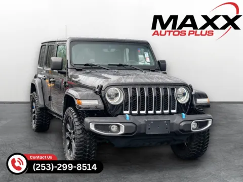 Black 2023 Jeep Wrangler 4xe Sahara for sale in Puyallup, WA