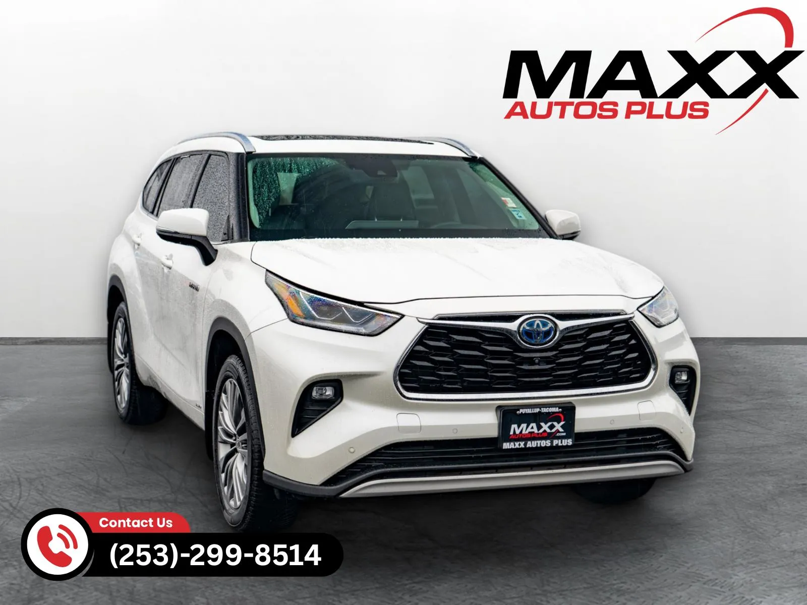 White 2021 Toyota Highlander Hybrid Platinum for sale in Puyallup, WA