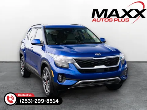 Blue 2021 Kia Seltos SX Turbo for sale in Puyallup, WA