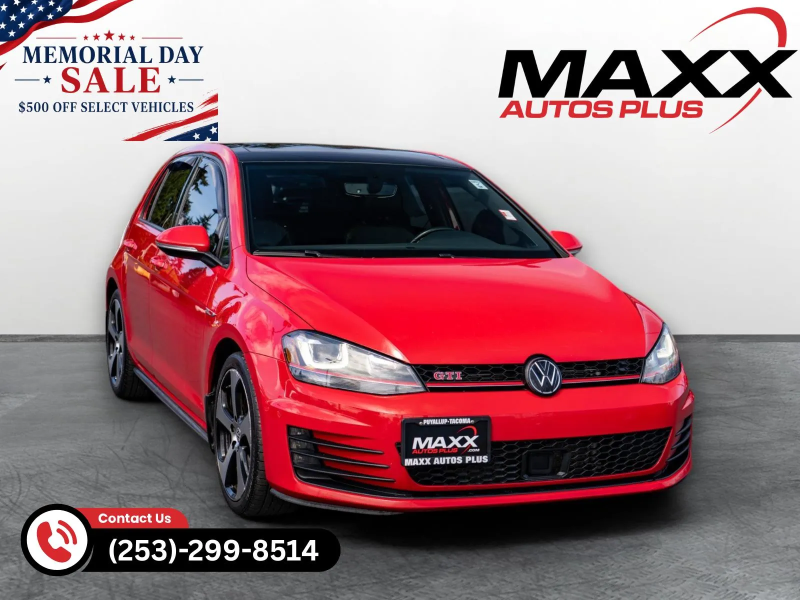 Red 2017 Volkswagen Golf GTI Autobahn for sale in Puyallup, WA