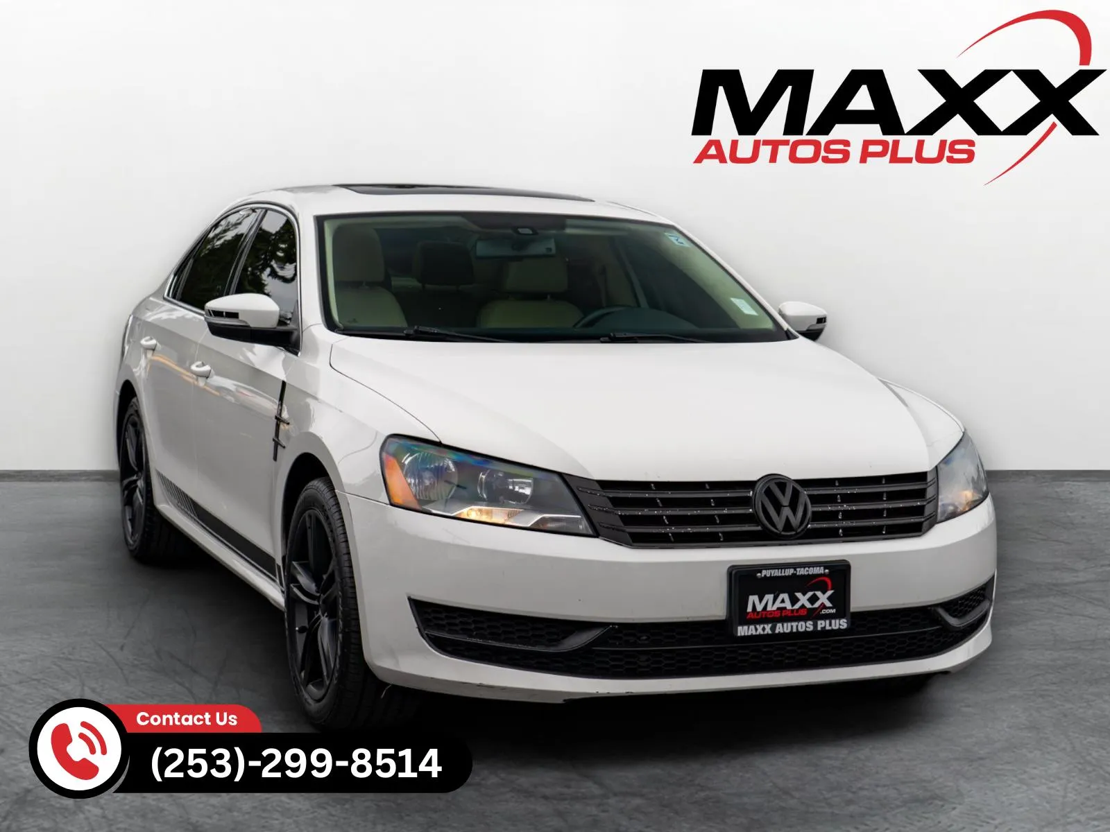 White 2014 Volkswagen Passat TDI SE w/Sunroof for sale in Puyallup, WA