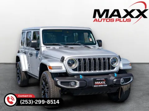Silver 2024 Jeep Wrangler Sahara 4xe for sale in Puyallup, WA